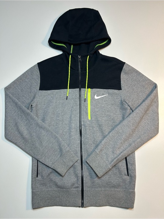 Nike Other - Nike AV15 Advance 15 Fleece Full Zip Hoodie Heather Grey Black Volt Medium
